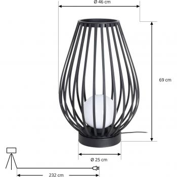Lámpara de Terraza Lucande Marrin, Negro, Metal, Ø 46 cm, Diseño en Jaula