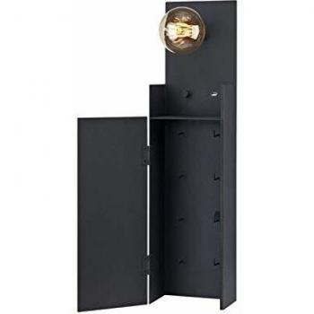Aplique de pared Combo negro 1 bombilla E27 con regulador y puerto USB 62,5 cm