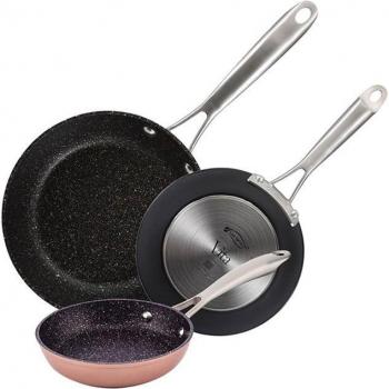 San Ignacio Pack de 3 Sartenes de Aluminio Forjado - Tamaños 16cm, 20cm y 28cm