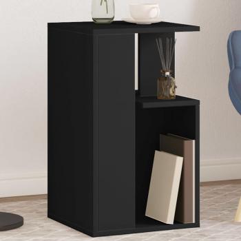 Mesa auxiliar de madera de ingeniería 35x35x60 cm en color blanco, negro y roble sonoma - VidaXL Mesita de salón o comedor o auxiliar mesa de café