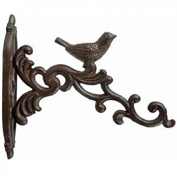Gancho para cesta Esschert Design BR21 Series Bird Hanging en caja de regalo, marrón antiguo