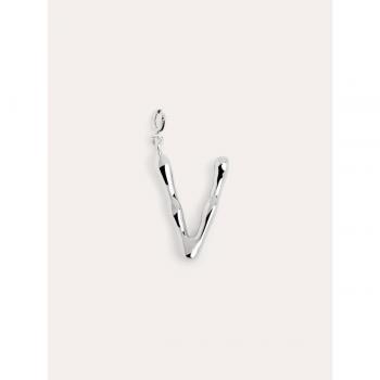 Charm Singularu Letter XL - Colgante Inicial en Aleación de Metales Bañado en Rodio - Letra V