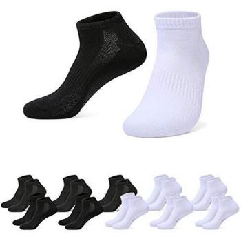Falechay Calcetines Tobilleros Hombre Mujer 10 Pares Deporte Cortos Algodon Blanco Negro 47-50