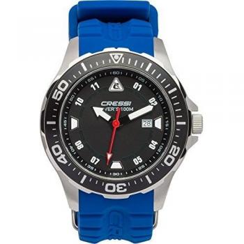Reloj de Buceo Cressi Manta - 100m Impermeable, Acero Inoxidable, Color Azul/Negro