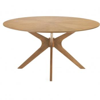Mesa redonda de madera efecto roble 137x75 cm