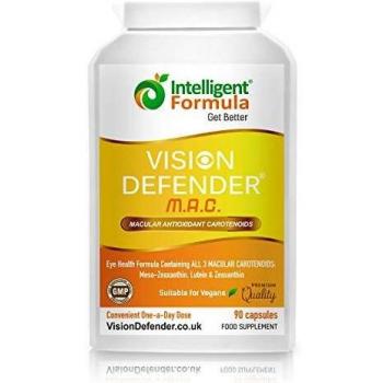 Carotenoides Antioxidantes Maculares VISION DEFENDER MAC - Protege Tus Ojos, Cuida Tu Vista con el Suplemento Vegano de Meso-Zeaxantina, Luteína & Zeaxantina para Ojos