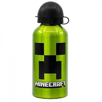 Botella de Agua Minecraft Creeper 400ml Aluminio Verde