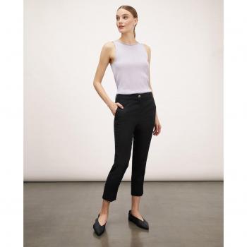 Pantalón capri de mujer en mezcla de lino