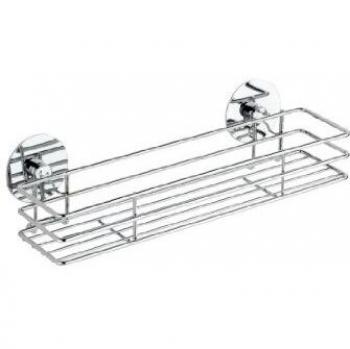 WENKO Turbo-Loc cesta para especias - fijar sin taladrar, Metal cromado, 30 x 9 x 8 cm, Cromo brillante