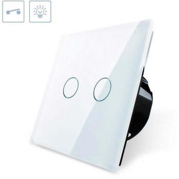 Interruptor táctil doble frontal blanco LEDBOX
