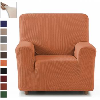 Eiffel Textile Funda Sillon Elastica Protector Adaptable Rústica, Naranja, 1 Plaza