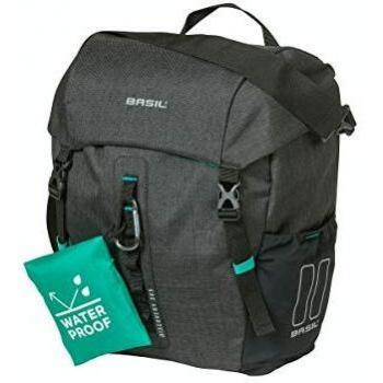 Alforja Simple Basil Discovery 365D 9L Negra Melee con Sistema Hook-On