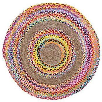 Vidal Regalos Alfombra Redonda Multicolor 120 cm 80% Algodón 20% Yute