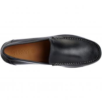 Geox Siron Smooth Leather Black Men's Moccasins