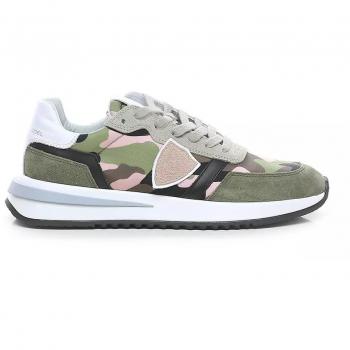 Philippe Model Army Fabric Sneaker - EU36/US6, Women's Multicolor Sneakers with Suede Accents
