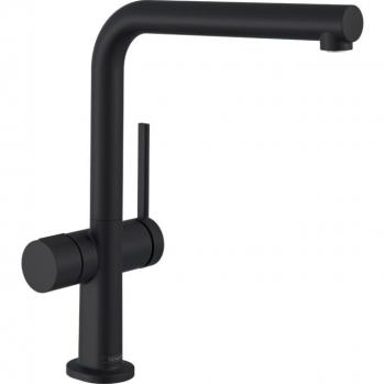 Mezclador de cocina Hansgrohe Talis M54 270, con válvula de cierre para electrodomésticos, 1 chorro, color negro mate
