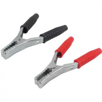 Pinzas de cocodrilo 400A, 2 unidades, negro-rojo