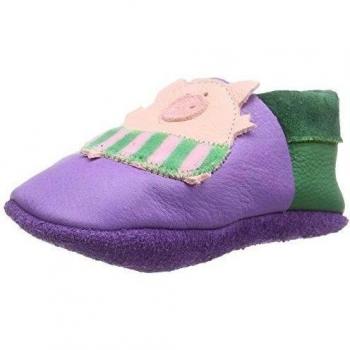 Pololo POLOLO Schweinchen - Zapatillas de estar por casa de Piel para niño Morado Viola