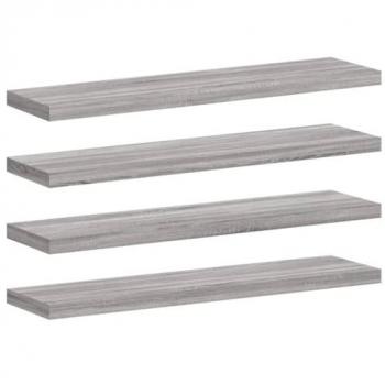 Estantes de Pared 2 uds, Madera Ingeniería Gris Sonoma 40x10x1,5 cm