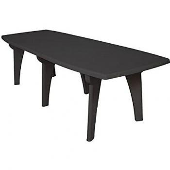 Mesa de jardín extensible Lipari 2 - 8 a 10 plazas - Gris antracita - Polipropileno