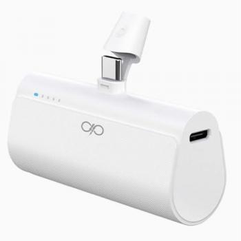 Powerbank Force Power Lite 5000mAh con Conector USB-C Integrado y Carga Rápida 20W, Blanco