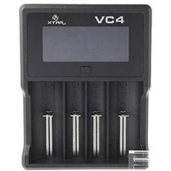 Xtar VC4 Smart Universal Battery Charger for 18650 Li-Ion and NiMH Batteries, LCD Display, USB Input, Multiple Charging Modes