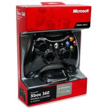 Black official Xbox 360 wireless controller with receiver for PC windows use