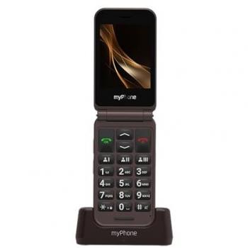 Teléfono Móvil MyPhone Harmony 4G para Mayores con Doble Pantalla 2.8+1.44, Botón SOS, Teclas Grandes, Cámara 2 MP, Base de Carga, Batería 130