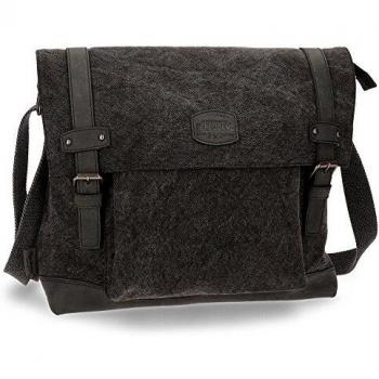 Pepe Jeans Horse Bandolera Grande para Portátil13,3 Negro 34x37x8 cms Lona