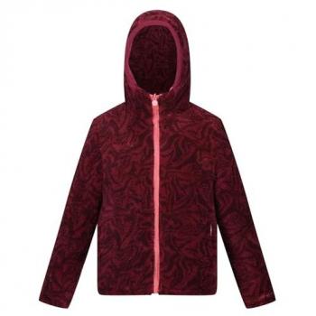 Regatta Kids Reversible Water-Repellent Jacket - Mineral Red/Burgundy Zebra, Size 14 Years
