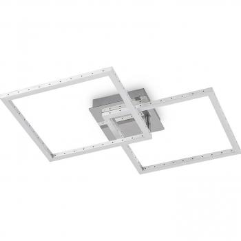 Plafón LED Semih de Lindby, lámpara de techo moderna en color plateado, fabricada en metal, diseñada para salón y comedor, con 2 llamas