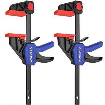 WORKPRO 6'' Sargento de Barra 2 Piezas Abrazadera de Barra Set de Sargentos para Carpintería Madera, 150mm/285mm