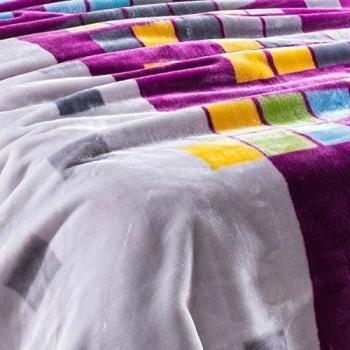 San Carlos Aride - Manta terciopelo, cama individual 90 x 105 cm, color morado