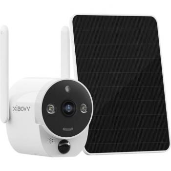 Cámara de Seguridad Xiaovv B6 FullHD 2MP con Panel Solar y Conexión WiFi Blanca