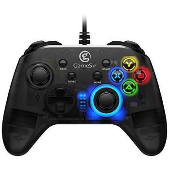 GameSir T4w Mando con USB Cable, Controlador Gamepad Translúcido para Juegos para Windows PC / Ordenador