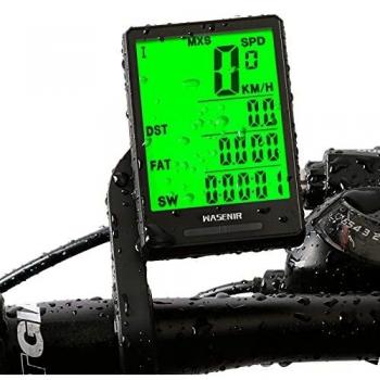 Wasenir Cuentakilómetros para Bicicleta, Impermeable Computadora de Bicicleta, Velocímetro inalámbrico Bicicleta con Pantalla 2,8 Pulgadas Grande LCD de Retroiluminación para Speed Track