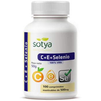 Sotya Antioxidante con Vitaminas C, E y Selenio, 100 Comprimidos, 500 mg