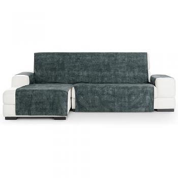 Cubre Sofá Chaise Longue Protector Antimanchas Aterciopelado Impermeable Modelo Turin Azul 290-350 cm Brazo Izquierdo