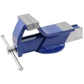 Ferrestock Tornillo de Banco Fijo 100mm de Acero Resistente para Proyectos de Bricolaje