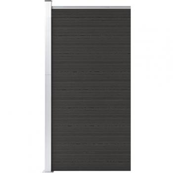 Panel de valla WPC 95x186 cm Negro