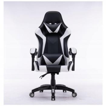 Silla Gaming Remus Blanca con diseño ergonómico, respaldo alto, reposabrazos ajustables, base giratoria de 360 grados, mecanismo de inclinación y altura regulable