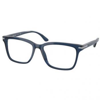 Prada PR 14WV 08Q1O1 Men's Eyeglasses Blue Size 56 - Frame Only, Free Lenses Option Available, HSA/FSA Insurance Eligible, Blue Light Block Available