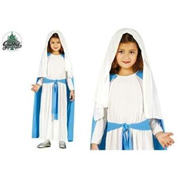Disfraz Infantil Virgen María - Talla 10-12 Años, Incluye Cofia, Túnica y Cintura