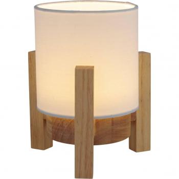 Lámpara de mesa LED Madita, altura 19 cm, Natur/blanco, dimmable, con sensor táctil y USB-C