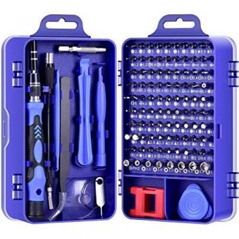 DAZAKA Juego de Destornilladores de Precisión Profesional 115 en 1 Kit de Herramientas de Reparación de Bricolaje para Reparar Electrónica, Teléfono Móvil, Laptop, Gafas, Mirar