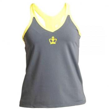 Camiseta Black Crown Helsinki Gris Amarillo Mujer