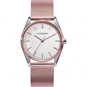 Reloj Viceroy Dress 3 agujas mujer acero IP rosa malla milanesa