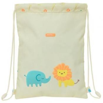 Bolsa Mochila con Cuerdas Safta Selva Blanco 26 x 34 x 1 cm