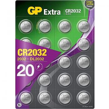 Pilas de Botón de Litio GP Xtra CR2032 3V - Paquete de 20 Unidades