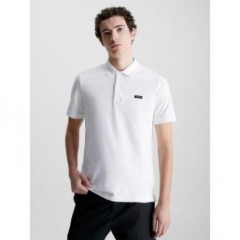 Calvin Klein Men's Slim Fit Short Sleeve Stretch Piqué Polo Shirt, Organic Cotton, Sustainable, White, 3XL